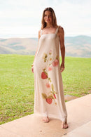 VESTIDO LONGO COM SUBLIMADO EM TULE OFF