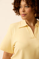 BLUSA POLO MODAL GENEBRA AMARELO MANTEIGA