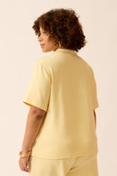 BLUSA POLO MODAL GENEBRA AMARELO MANTEIGA
