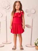 Conjunto Blusa e Saia Shorts Maxi Laço Natal Momi