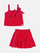 Conjunto Blusa e Saia Shorts Maxi Laço Natal Momi