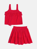 Conjunto Blusa e Saia Shorts Maxi Laço Natal Momi