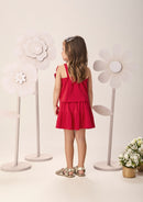 Conjunto Blusa e Saia Shorts Maxi Laço Natal Momi