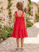 Vestido Bordado Bailarina Laço Ombro Natal Momi