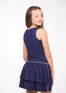 Vestido cool juvenil em poliamida na cor azul marinho