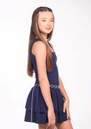 Vestido cool juvenil em poliamida na cor azul marinho