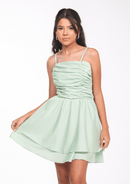 Vestido de festa juvenil imperial verde claro